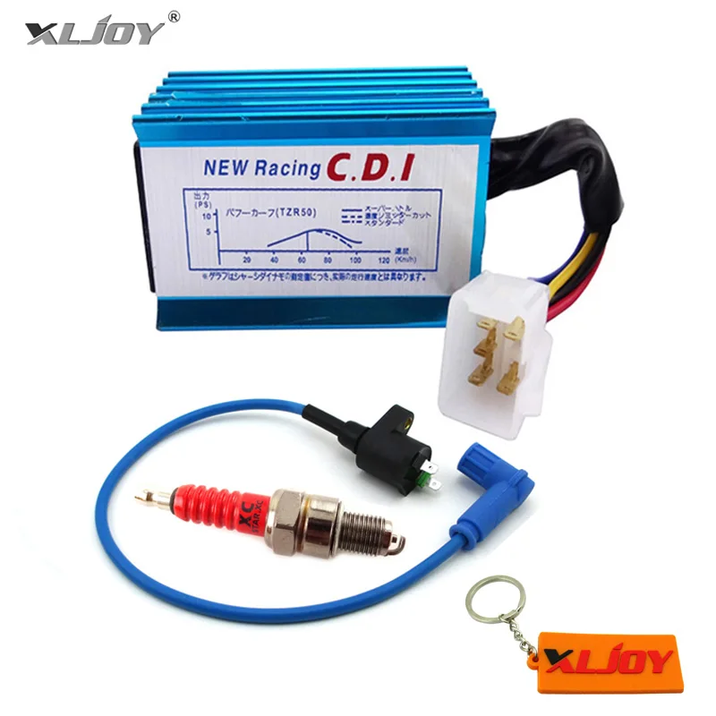 Синяя гоночная катушка зажигания+ 5 Pin AC CDI+ A7TC Свеча зажигания для 50 70 90 110 125 140 150 160 cc ATV Quad Pit Dirt Bike мотоцикл