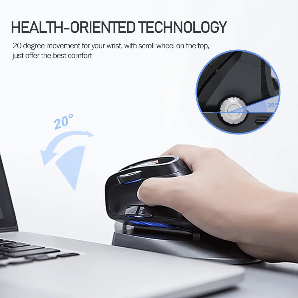 Delux M618X Vertical Mouse 4000DPI Optical RGB Mause Backlit Ergonomic Design Gaming Mice 6D Office PC For Laptop Gamer | Компьютеры и
