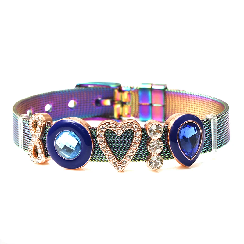 TOGORY 2021 New Fashion Jewelry Stainless Steel Mesh Bracelets Bangles with Unicorn Charms Fine For Women Kids Gift | Украшения и