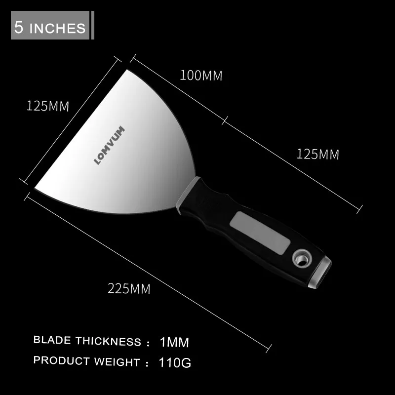 5 inch LOMVUM Нержавеющая сталь сильная прочность не ржавеет и не Шпатлёвки Ножи утолщение смартфона blade сильная прочность 1/2/3/4/5/6 дюймов Размеры Ножи набор - Цвет: 5 inch