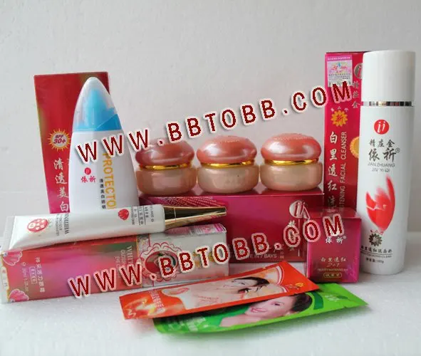 YiQi Beauty Whitening 2+1 Effective In 7 Days (Golden cover set)+Yiqi Sunblock+Yiqi  Whitening Glossing Active Eye Cream