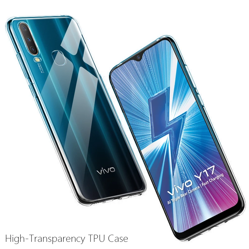 Chyi КРЫШКА ДЛЯ VIVO y17 прозрачный чехол мягкий силиконовый полиуретановый