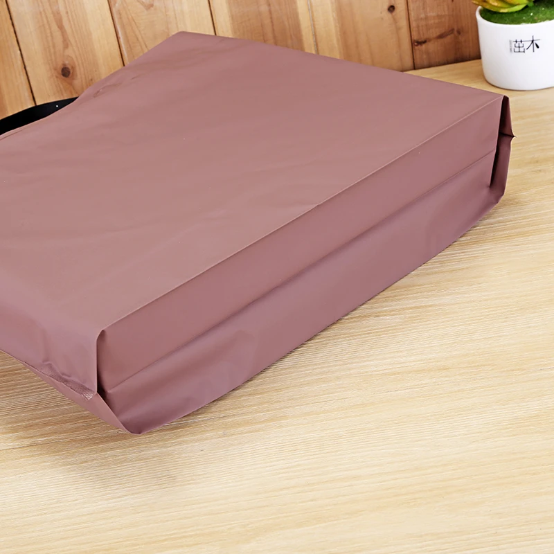 50 шт./лот черный матовый пластиковый пакет большая сумка для покупок с ручкой