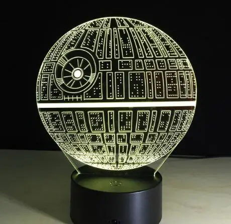 Детский сон 3D ночник AT-AT Imperial Walker Falcon светодиодный настольный светильник домашний декор USB Настольный Lampara Прямая поставка - Испускаемый цвет: Death star