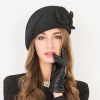 women winter sweet hat female elegant leisure fashionable cap lady woolen fedoras cap wool gift cap england b 7512