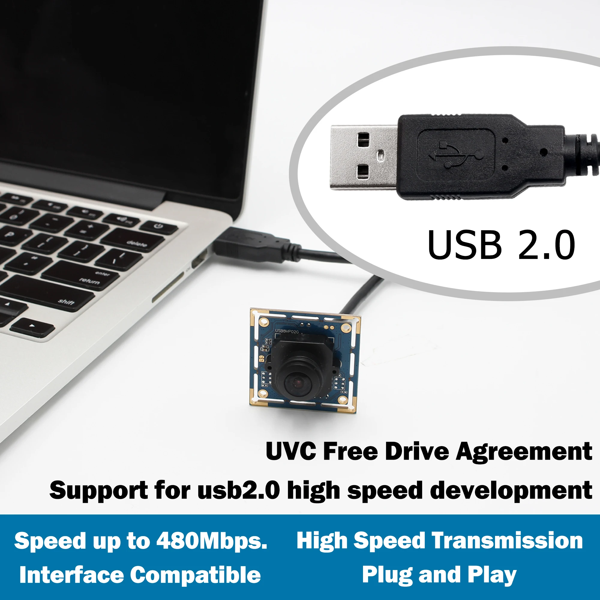 Модуль камеры видеонаблюдения 8MP USB 3264X2448 Mjpeg YuY2 180 градусов объектив рыбий глаз 1/3.2