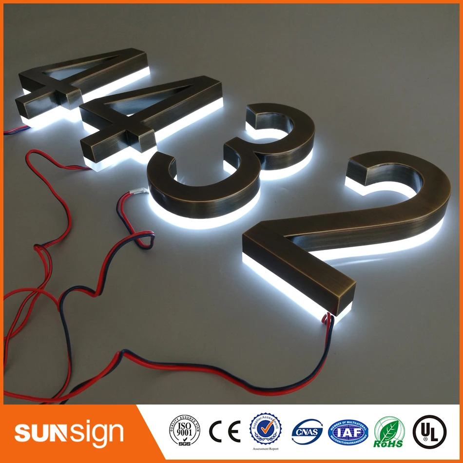 Вывеска с подсветкой из нержавеющей стали 15 см|backlit signs|illuminated letter signsletter sign |