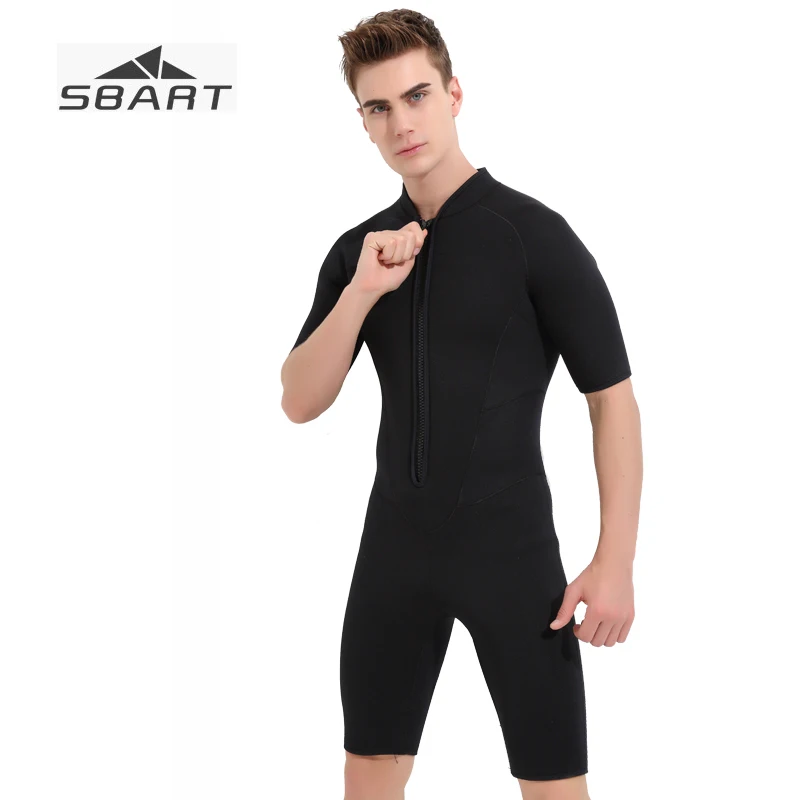 Sbart 3 мм Мужской мокрый костюм короткий спереди на молнии Neopreno купальник
