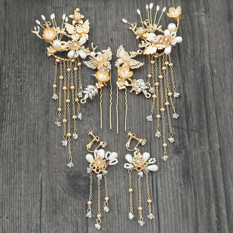 Роскошная шпилька для волос с жемчужинами и длинной кисточкой|Украшения волос| |