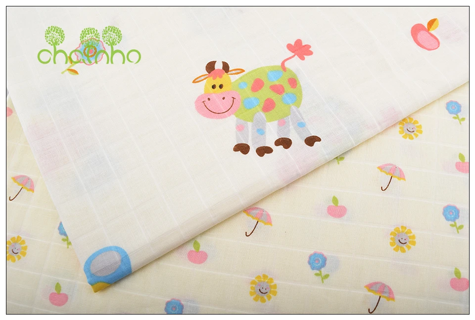Chainho, 6 шт./лот, мультфильм серии, хлопок марля ткань, двойной слой для DIY шитья и квилтинга детское банное полотенце, подгузники, нагрудники материал