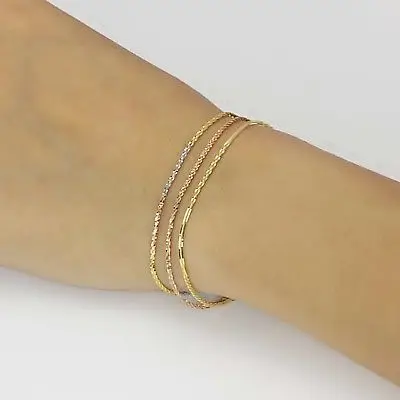 Женский многоцветный Браслет FINE Pure Au750 18K 6 7 дюйма|Гибкие и жесткие браслеты| |