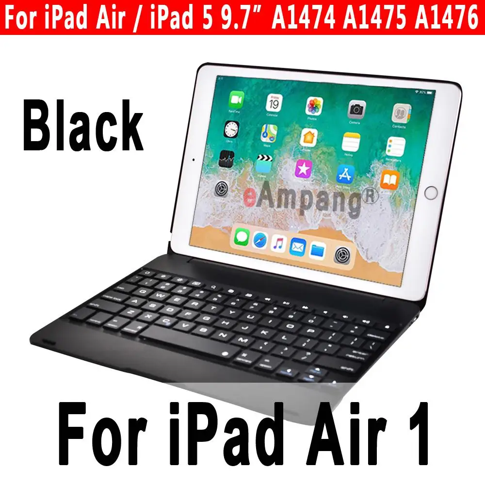 Black for iPad Air 1 Складной ноутбук дизайн Bluetooth клавиатура чехол для Apple iPad 9,7 5th 6th поколения iPad Air 1 2 5 6 iPad Pro 9,7 Клавиатура Чехол - Цвет: Black for iPad Air 1