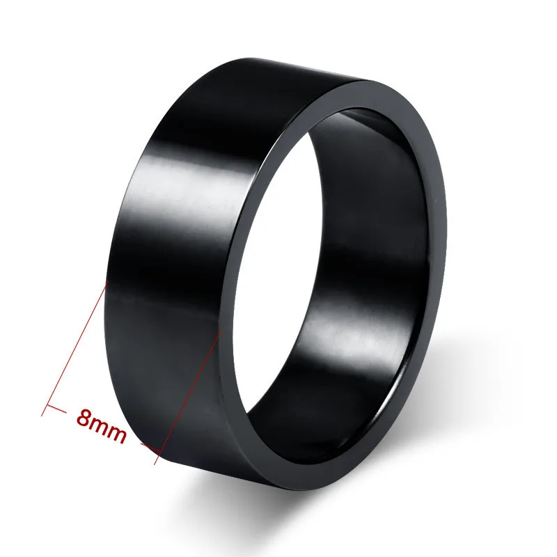 8MM Black Пара Кольца корейский Для мужчин и Для женщин обручальное кольцо золотое старый покрытием черный чистый Титан пара кольцо набор люкс ювелирные изделия - Цвет основного камня: 8MM Black