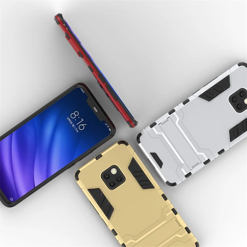 

PC+Silicone Anti Shock Proof Iron Man Kickstand Case Cover Shell Coque Funda for HUAWEI Mate 8 Mate 9 Mate 10 Mate 20 Lite Pro X