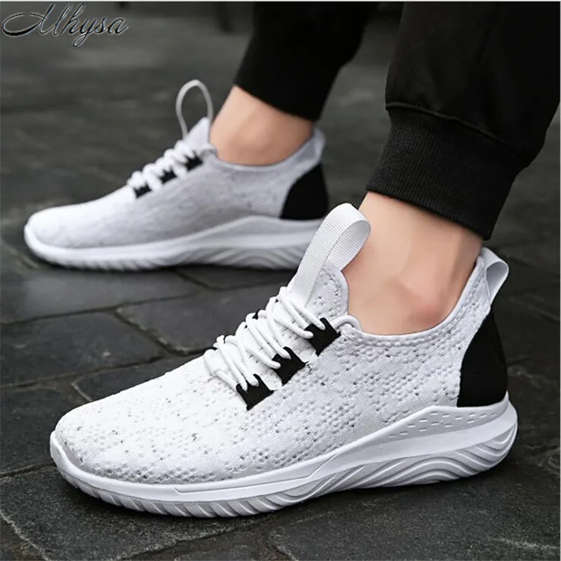 Mhysa brand Men shoes Lightweight sneakers Breathable Slip-on Casual Shoes For adult Fashion Footwear Zapatillas Hombre Black Z7 | Обувь