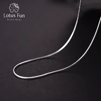 lotus fun real 925 sterling silver fine jewelry 8 sides glossy snake necklace chain without pendant for women collier acessorios