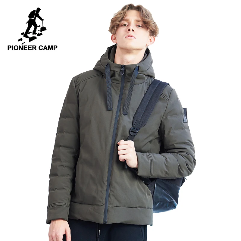 Pioneer camp новая зимняя парка Мужская брендовая одежда повседневная однотонная