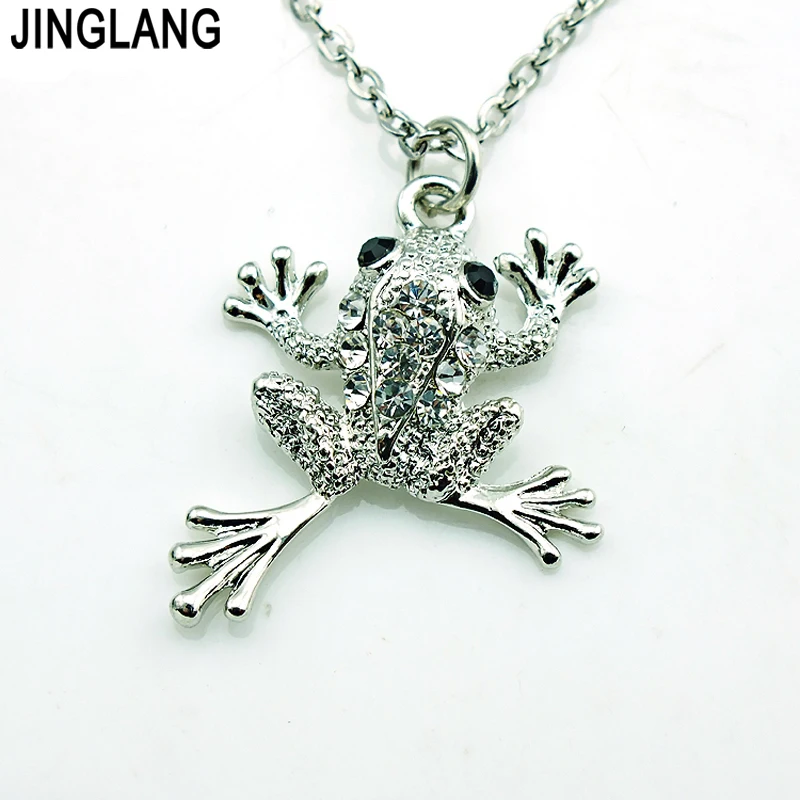JINGLANG модные подвески ожерелье цепочка висячее плавающее хрустальное лягушки для