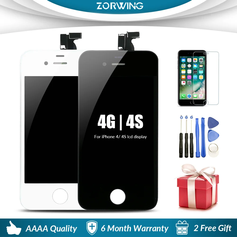 ЖК экран класса AAA для iPhone 4 сменный сенсорный с дигитайзером в сборе дисплей