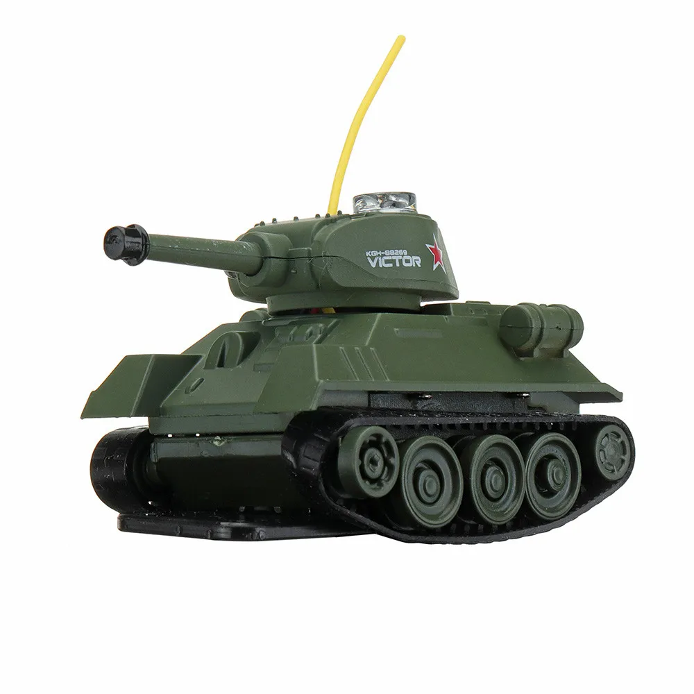 Happy Cow 777-215 4CH 68*41*40 мм Мини милый Радиоуправляемый автомобиль армейский боевой танк на ИК-управлении с светильник игрушка подарок на день рождения для детей