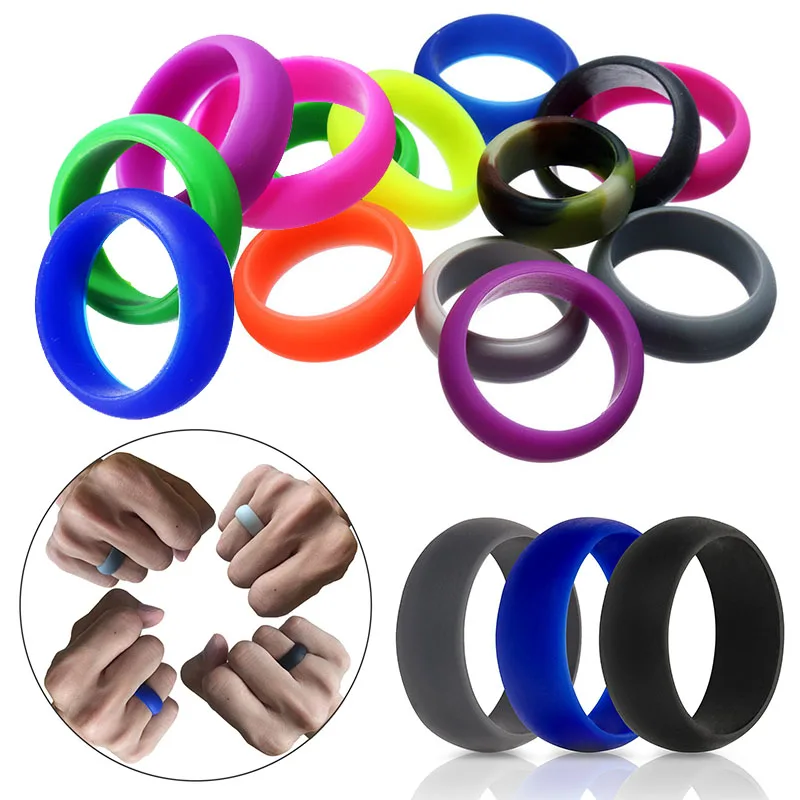 

Simple Flexible Silicone Finger Ring Fashion Multicolors Rubber Bands Sport Rings Female Women Wedding Outdoor Hypoallergenic