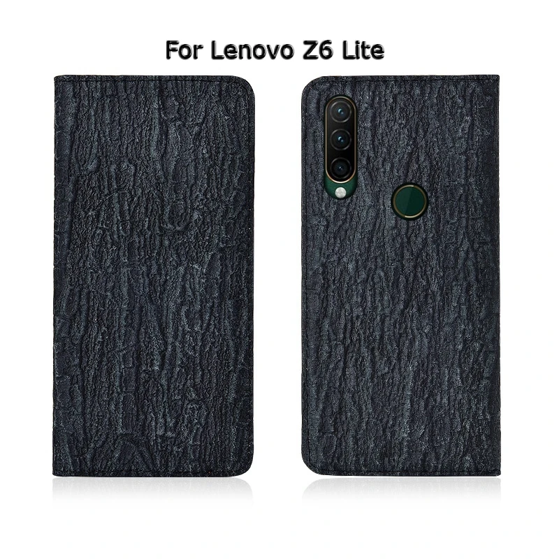 Магнитный чехол для телефона lenovo Z5 Z5s Z6 Pro Lite из натуральной кожи с текстурой дерева