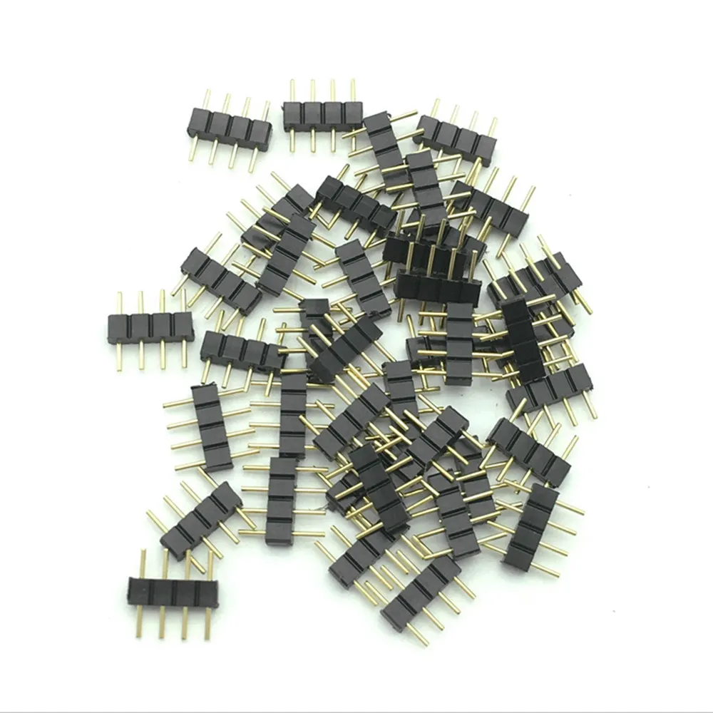 100pcs/200pcs/500pcs/1000pcs 4pin RGB connector 4 pin needle male to female type double DIY connect for 5050 led strip |