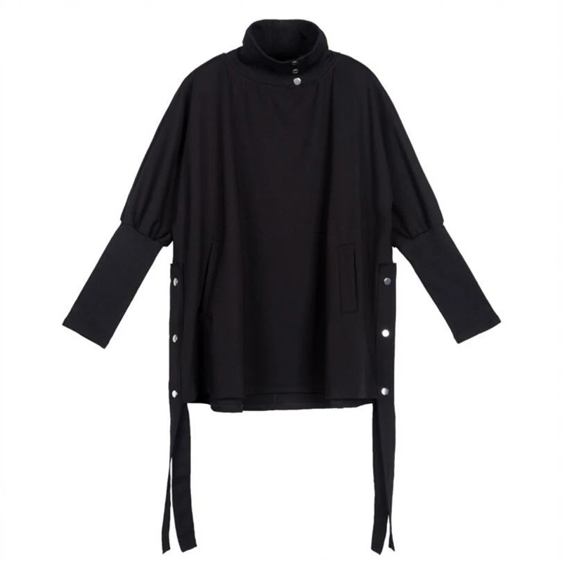 Женская толстовка с высоким воротником длинным рукавом свободная уличная одежда