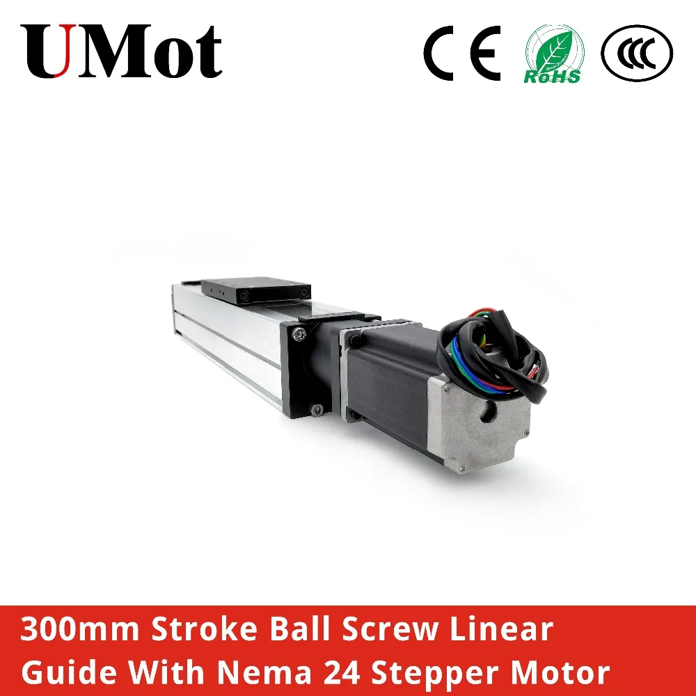 

SW80 Ball Screw Linear Motion Actuator 300mm Stroke Linear Rail With Nema24 Stepper Motor for CNC Router Parts XYZ Axis