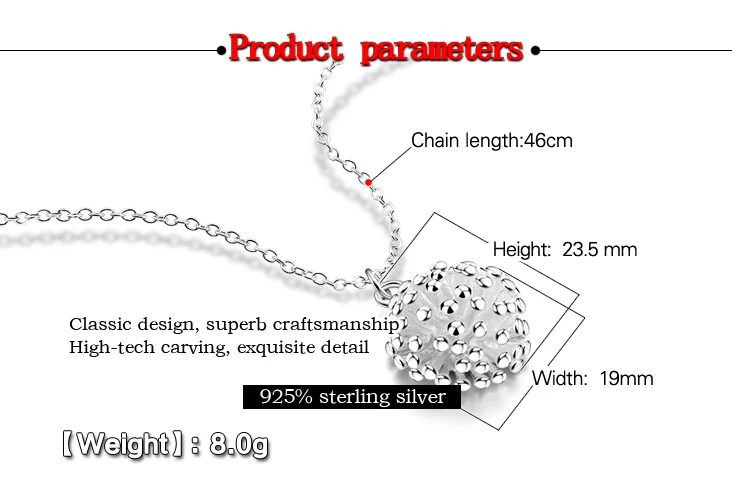 Женская цепочка из серебра 925 пробы с подвеской в виде одуванчика|designer jewelry|jewelry