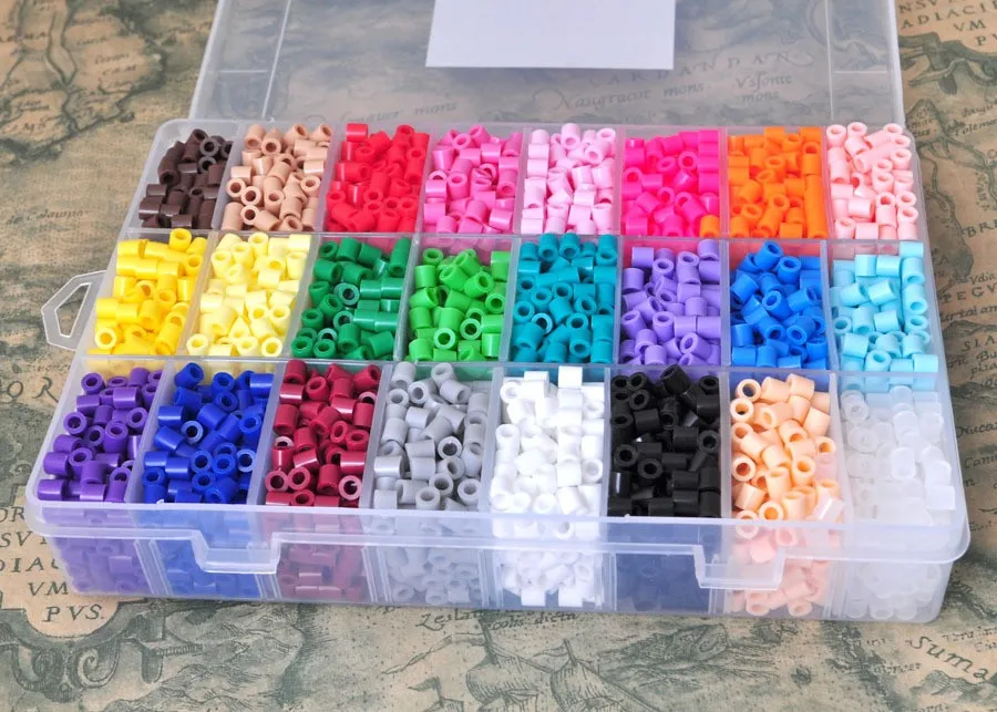 4800 perler бусины игрушки 5 мм 24 разные цвета коробка набор мини Хама развивающие Дети diy игрушки предохранитель Бусины Размер в размер pegboard листы гладильная pape