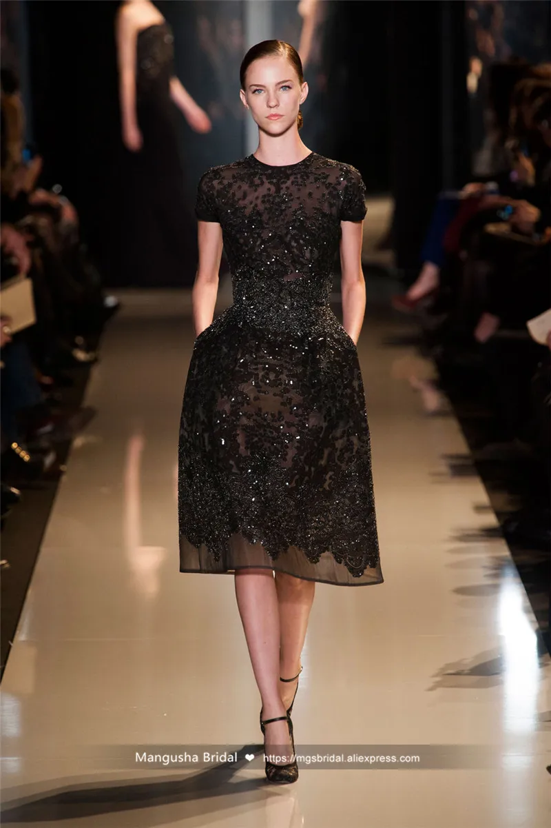 2017 Новый Дизайн Вечернее Платье Роскошные Бисером С Длинным Рукавом Короткие