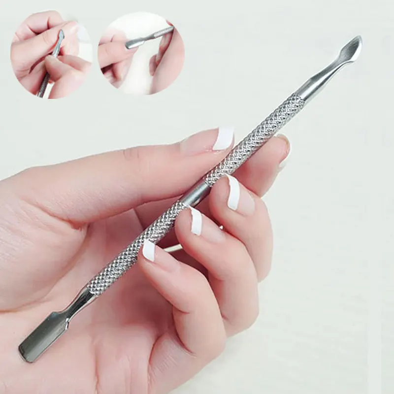 HNM 1 шт нержавеющая сталь Эфирная ложка для кутикулы толкатель удаления остатков