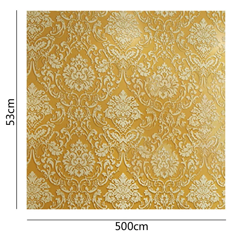 Gold Горячая Европейский 3D тиснением цветочные Роскошные Дамаск обои для гостиная спальня ТВ задний план Desktop наклейки на стене обои - Цвет: Gold