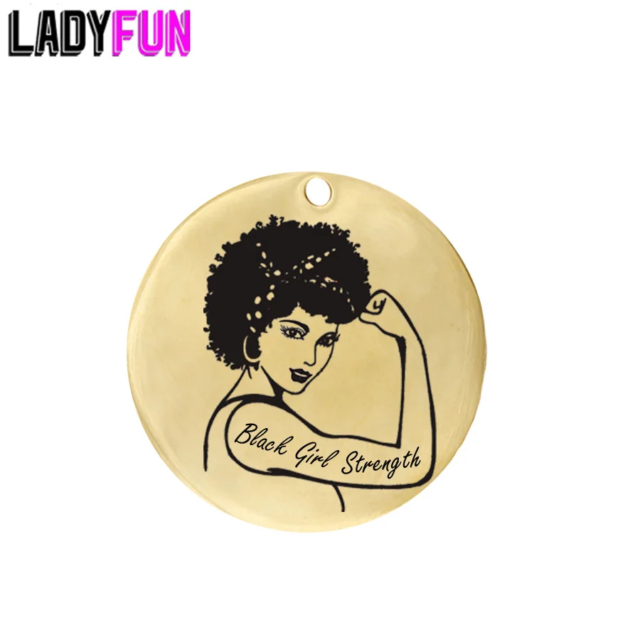 Ladyfun настраиваемая черная Подвеска для девушек подвеска Круглый диск 25 мм черные