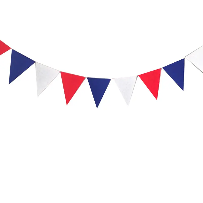 

8M Blue Red White Flag Non-woven Party Bunting Pennants flag and Banners baby birthday wedding party pull flower wall decoration