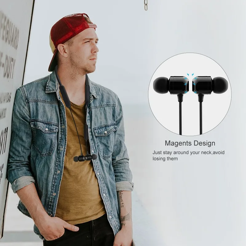 TCunPT New B99 Wireless Bluetooth Headphones In-Ear Earphones Sports Double Battery Noise Cancelling Headsets Magnetic Earbuds |