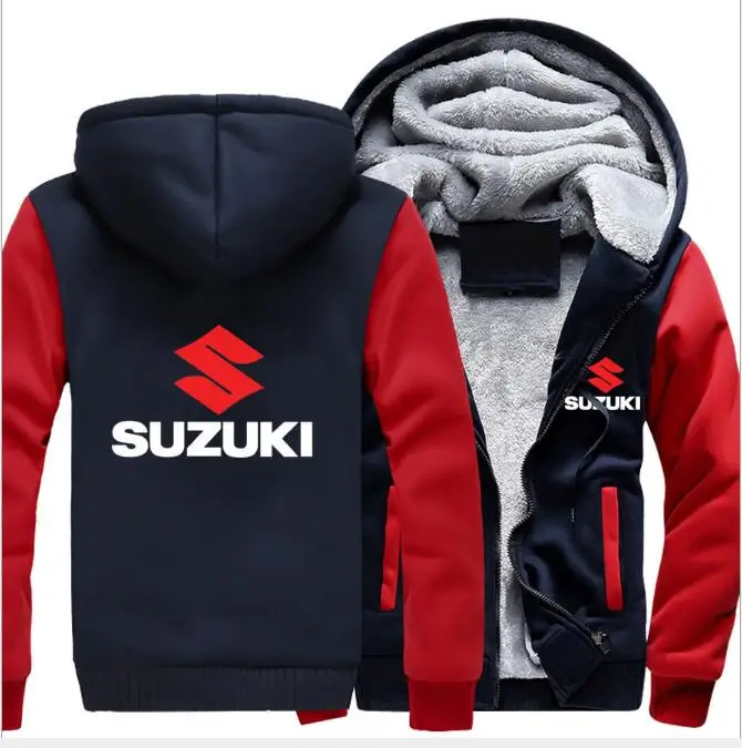 2019 модная толстовка с капюшоном мотоциклетная куртка Suzuki зимняя мужская пуловер