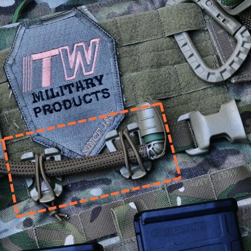 ITW Web Dominator Molle Backpack Carabiner Fixed Buckle Elastic Rope Webbing Buckle Winder Ribbon Clip Coiling Clamp