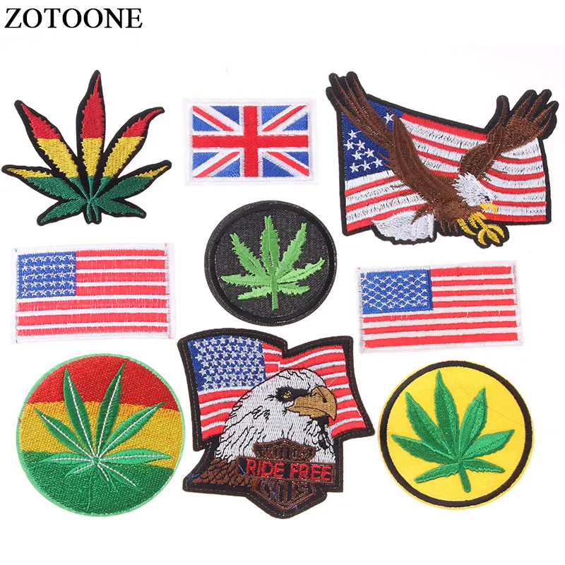 ZOTOONE DIY Flag Embroidery Patch USA UK Japan Israel Germany Korea Egypt on Clothes Personality Design Customized Badges E