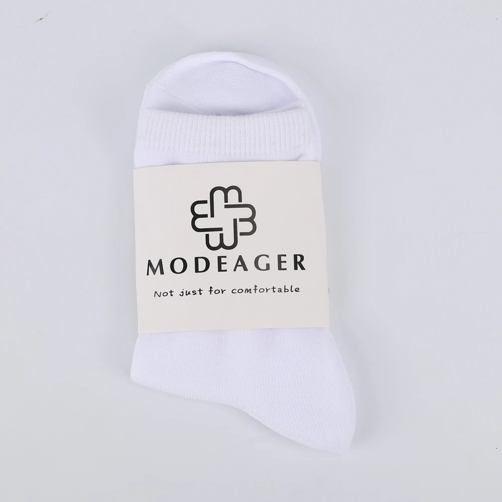Modeager брендовые милые белые носки с вышивкой для собачек Мопсов женские высокого