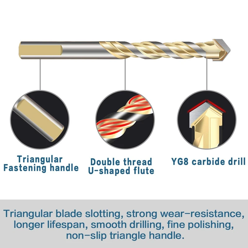 Набор сверл из 7 предметов с футляром для хранения сверления металла плитки