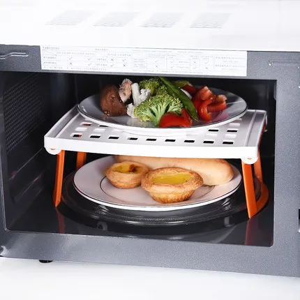 Imported Microwave Oven Heating Rack Multi-Purpose Built-In Layered Shelf Kitchen Dish Bowl Room Storage Bracket | Дом и сад