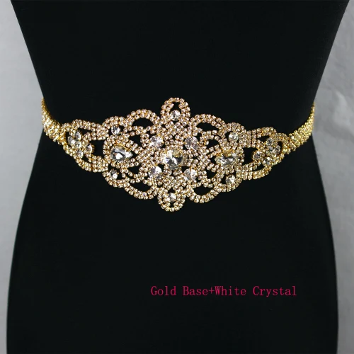 Bridal Belt 3 Gold Стразы, свадебный пояс, розовый, золотистый, серебристый, цвета алмаза, кристалл, свадебный пояс для свадебного платья, свадебное украшение - Цвет: Bridal Belt 3 Gold