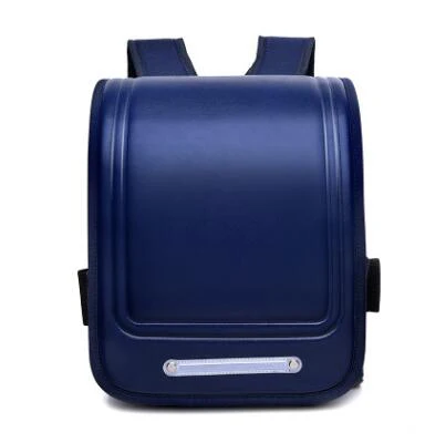 blue Ортопедический рюкзак для детей, однотонные школьные ранцы для мальчиков и девочек, водонепроницаемый рюкзак рандосеру из искусственной кожи, школьные сумки для начальной школы 1-3 класса - Цвет: blue