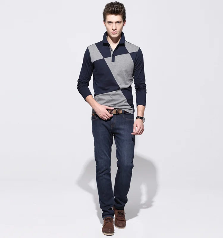 Кеклик птица Повседневное рубашки поло Для мужчин моды с длинными рукавами бренд