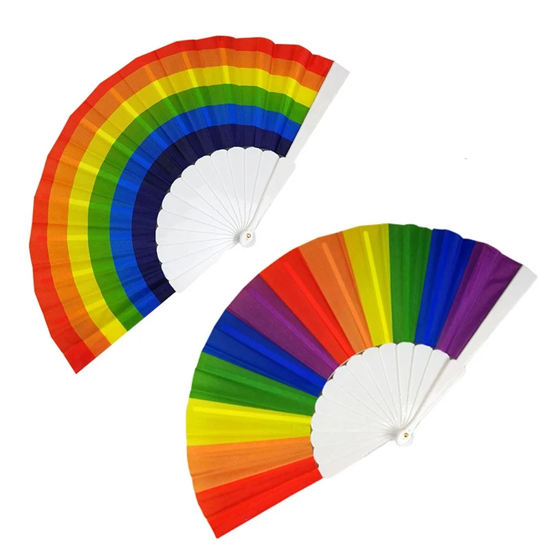 1 шт. Радужный ручной складной веер для танцев геев украшение вечеринок