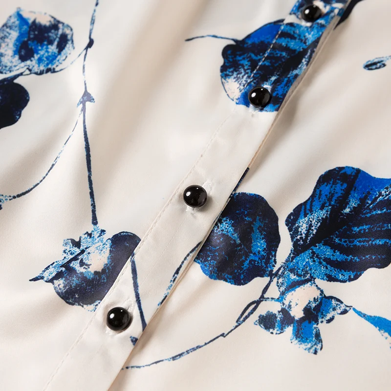 Lenshin Floral Shirt High-quality Soft and Smooth Haft Sleeve Blouse Office Lady Work Wear Formal Top for Women |
