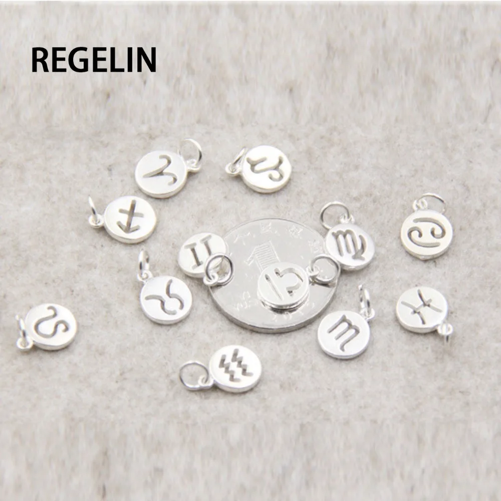 REGELIN 1/шт 925 серебряный двенадцать созвездий Подвески ювелирные браслеты и кулоны