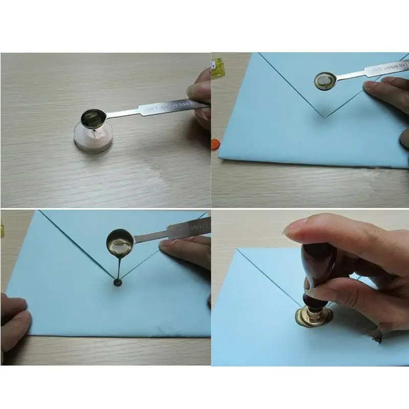 Melting Sealing Wax Stick Granule Stainless Steel Stamp Spoon Paint Stamps Long Handle | Канцтовары для офиса и дома
